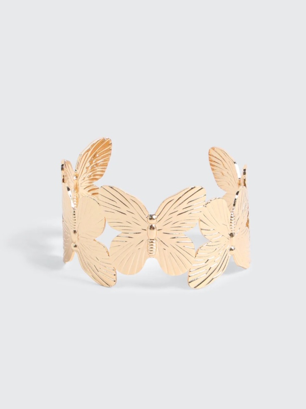 Gold Butterfly Bangle Cuff Bracelet